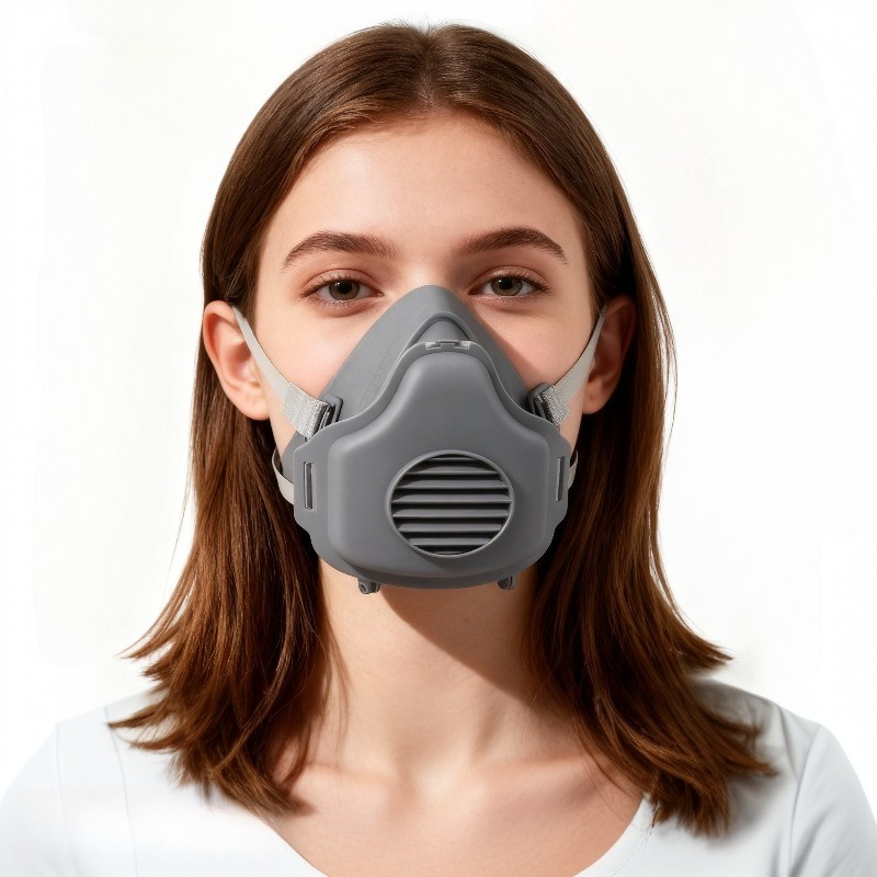 Kn95 Respirator Mask - หน้ากากกันฝุ่น หน้ากากยางป้องกันฝุ่นสำหรับงานก่อสร้าง หน้ากากครึ่งหน้าพร้อมแผ่นกรองฝุ่นสำหรับทำความสะอาดบ้าน ช่างไม้ ช่างก่อสร้าง และงานขัดเงา