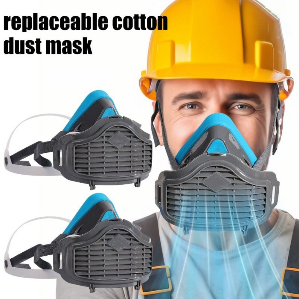 Respirator Half Face - หน้ากากซิลิโคนกันฝุ่นแบบครึ่งหน้า ใช้ซ้ำได้ พร้อมแผ่นกรองฝุ่นแบบเปลี่ยนได้ หน้ากากป้องกันฝุ่นที่สามารถทำความสะอาดได้