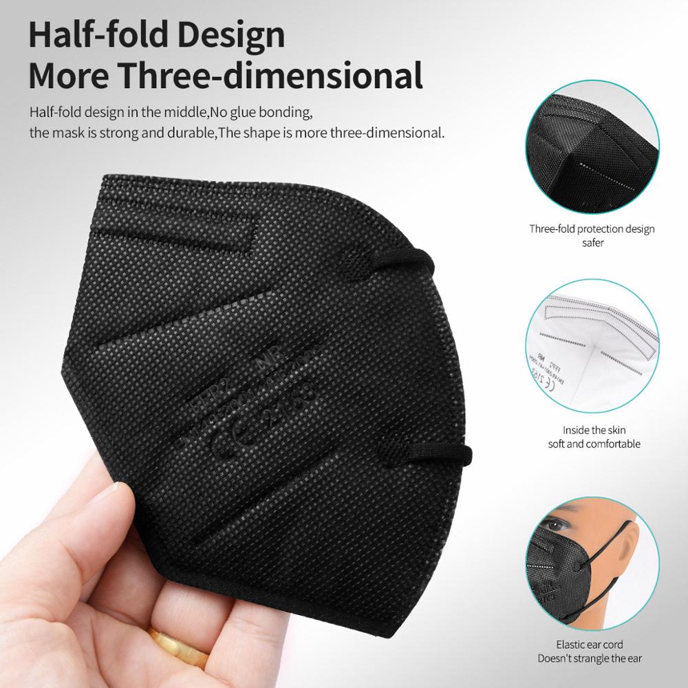 10-100 ชิ้น FFP2 หน้ากาก KN95  - Kn95 Respirator Mask บทวิจารณ์และราคา