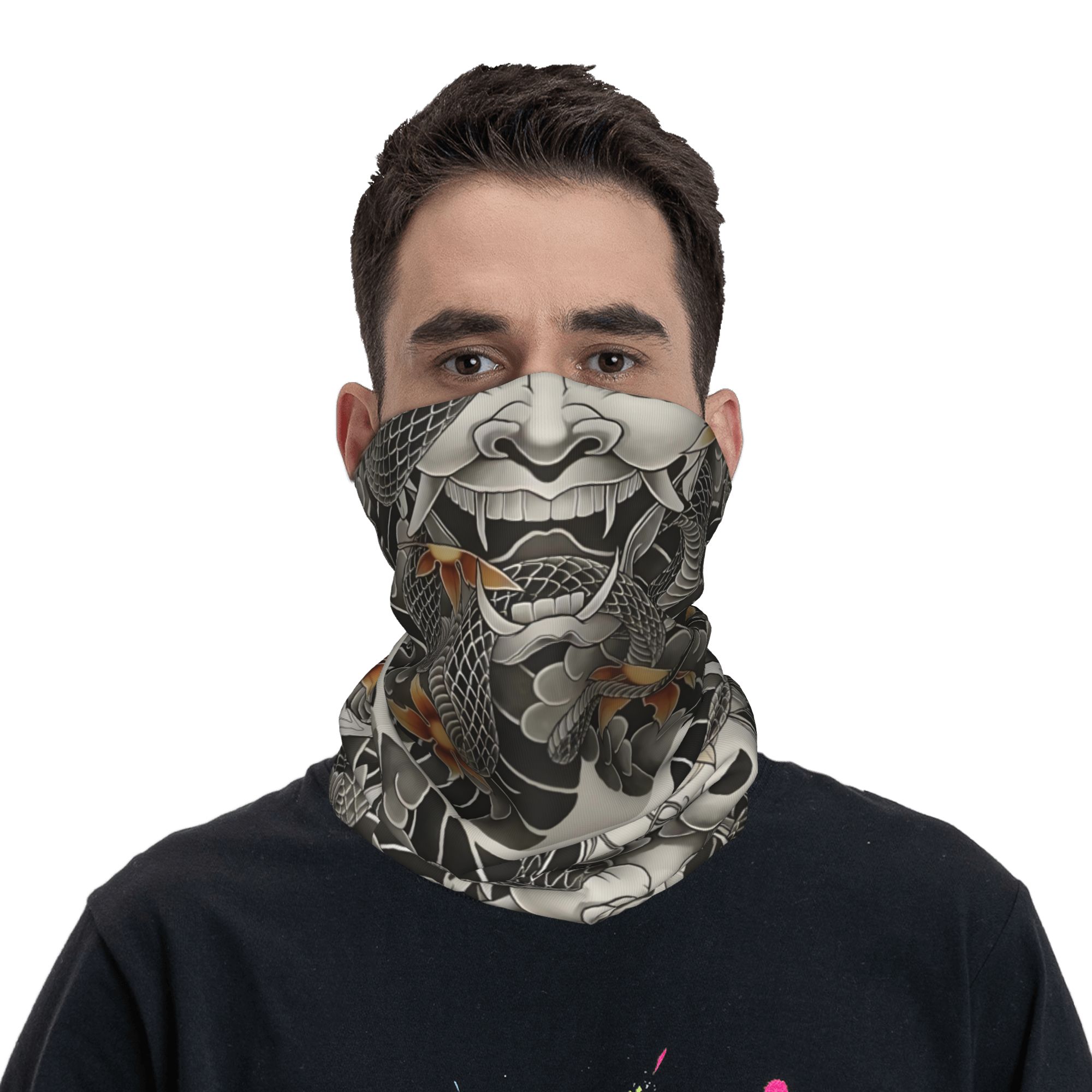 ผ้าพันคอแบบสวมศีรษะลายซามูไร โ - Neck Gaiter Face Cover บทวิจารณ์และราคา